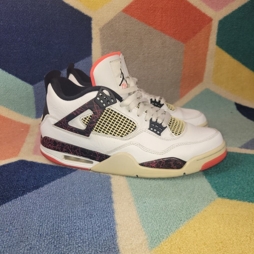 Air Jordan 4 Retro Flight Nostalgia White Bright Crimson 308497-116 Mens 12